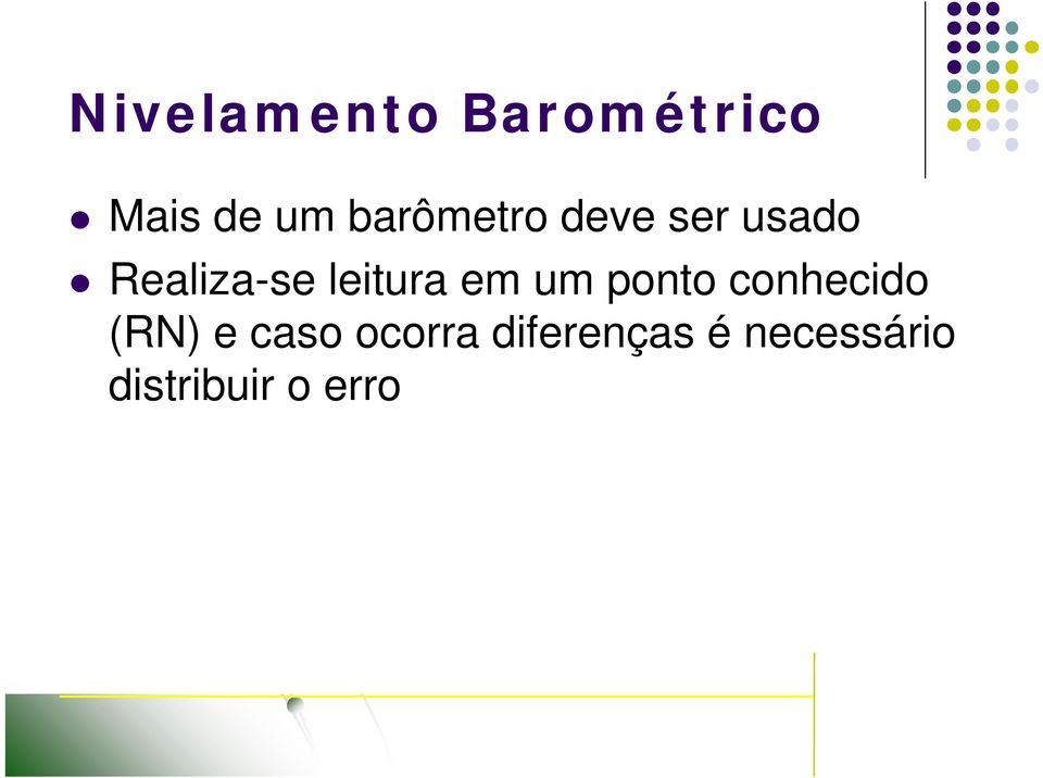 leitura em um ponto conhecido (RN) e