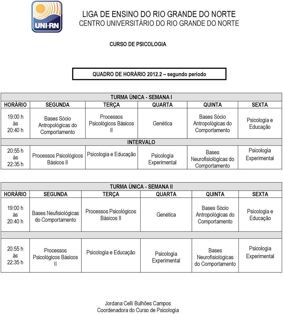 Processos Psicológicos Básicos II e Educação Bases Neurofisiológicas do TURMA ÚNICA - SEMANA II