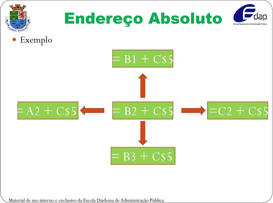 = A2 + C$5 = B2 +