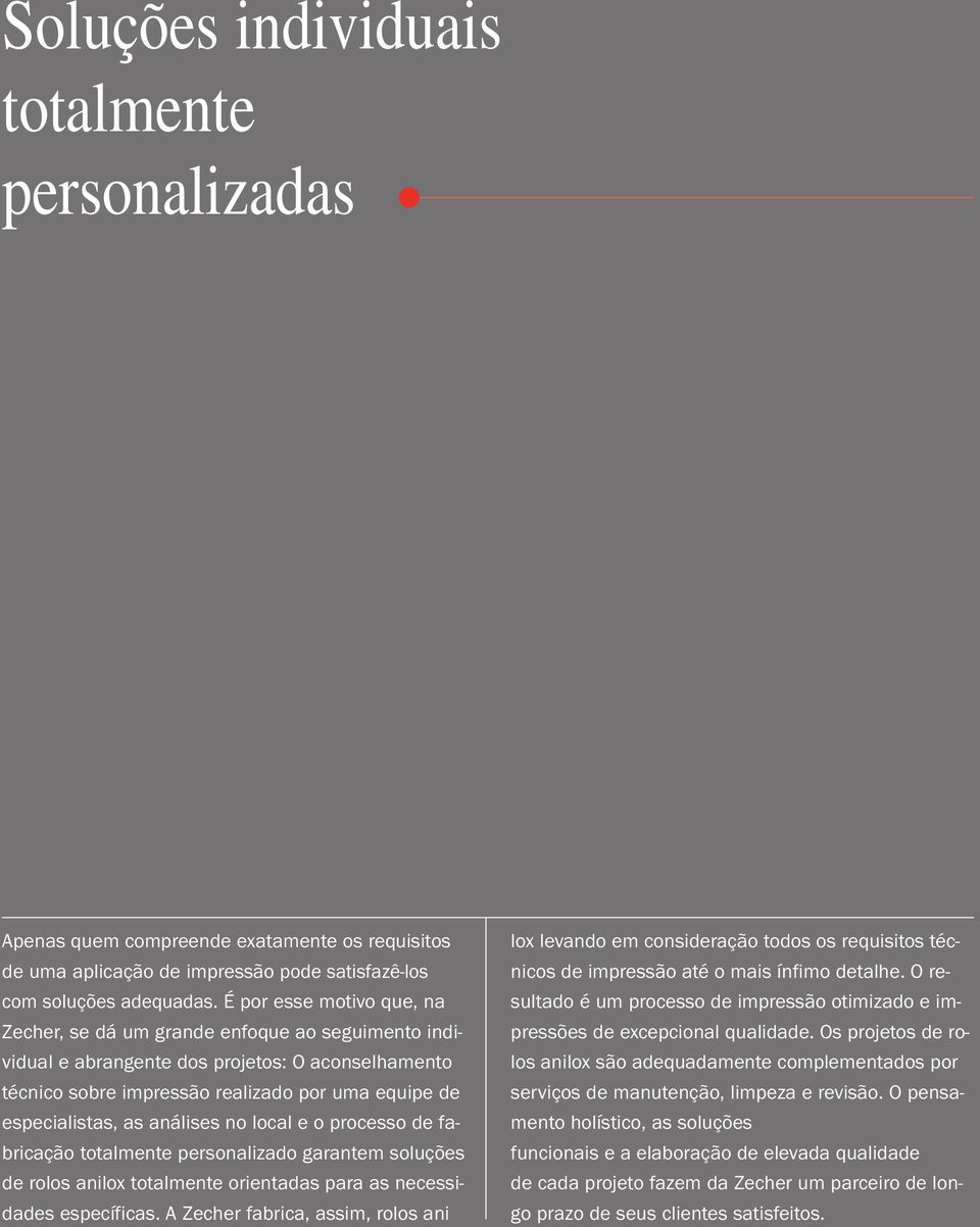 análises no local e o processo de fabricação totalmente personalizado garantem soluções de rolos anilox totalmente orientadas para as necessidades específicas.