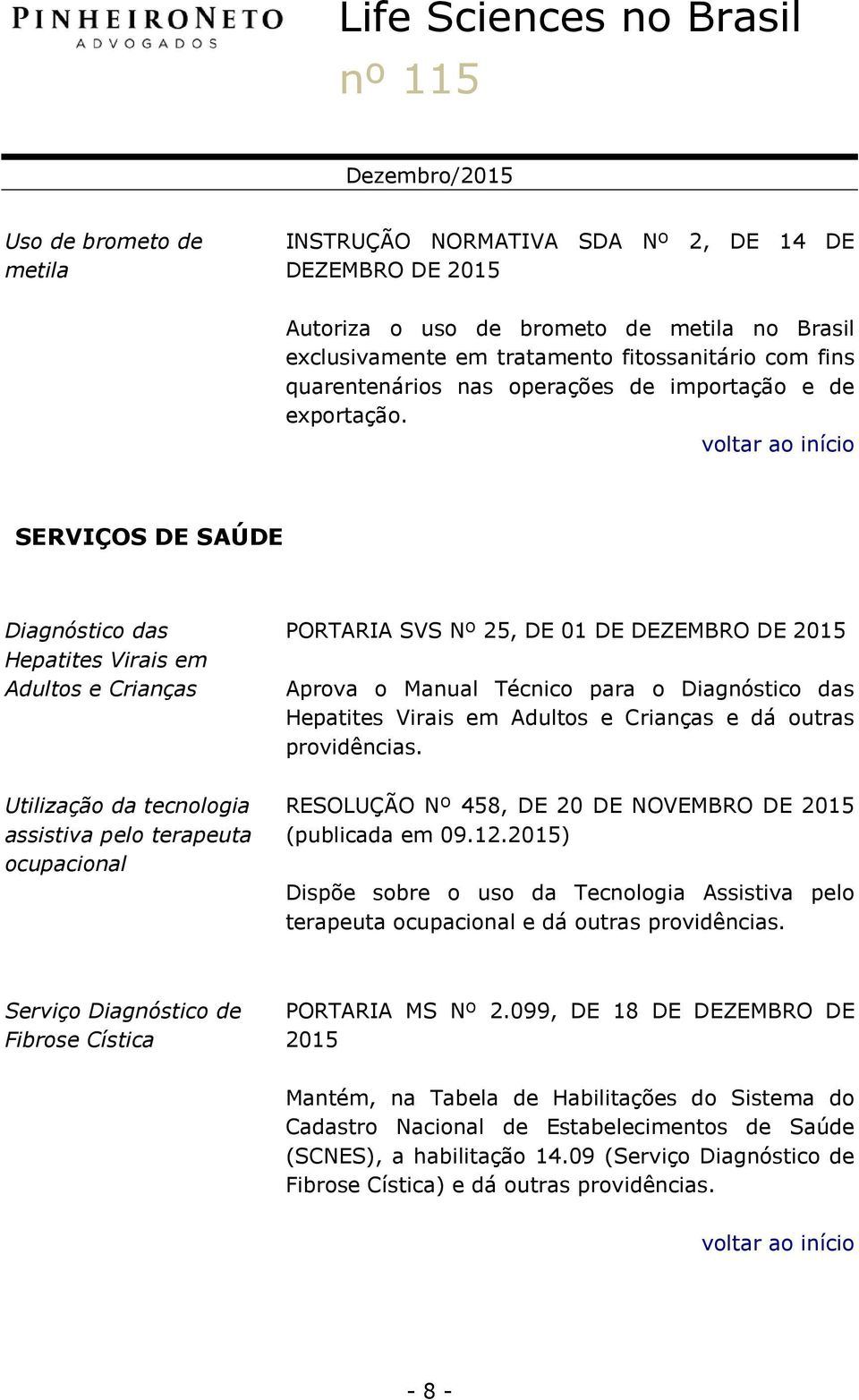 voltar ao início SERVIÇOS DE SAÚDE Diagnóstico das Hepatites Virais em Adultos e Crianças Utilização da tecnologia assistiva pelo terapeuta ocupacional PORTARIA SVS Nº 25, DE 01 DE Aprova o Manual