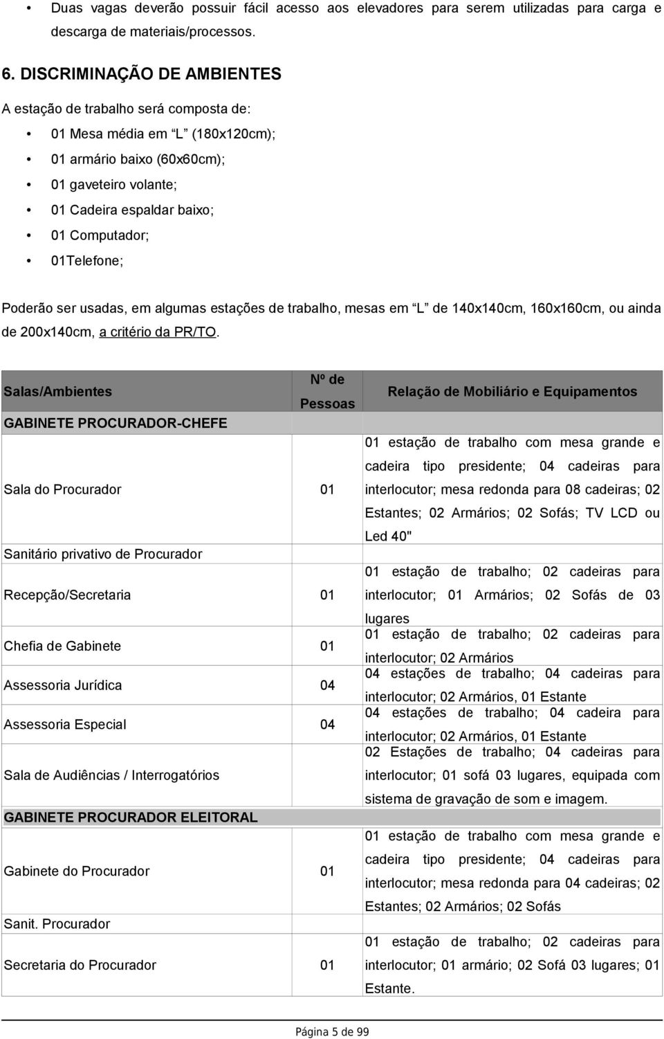01Telefone; Poderão ser usadas, em algumas estações de trabalho, mesas em L de 140x140cm, 160x160cm, ou ainda de 200x140cm, a critério da PR/TO.