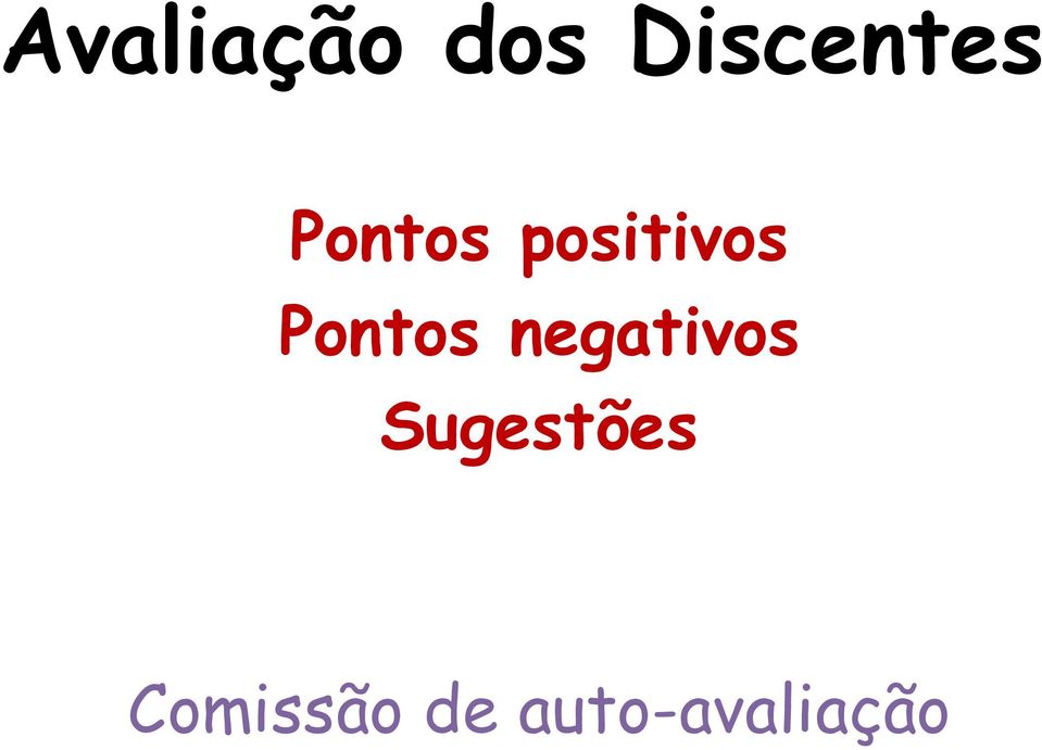 negativos Sugestões