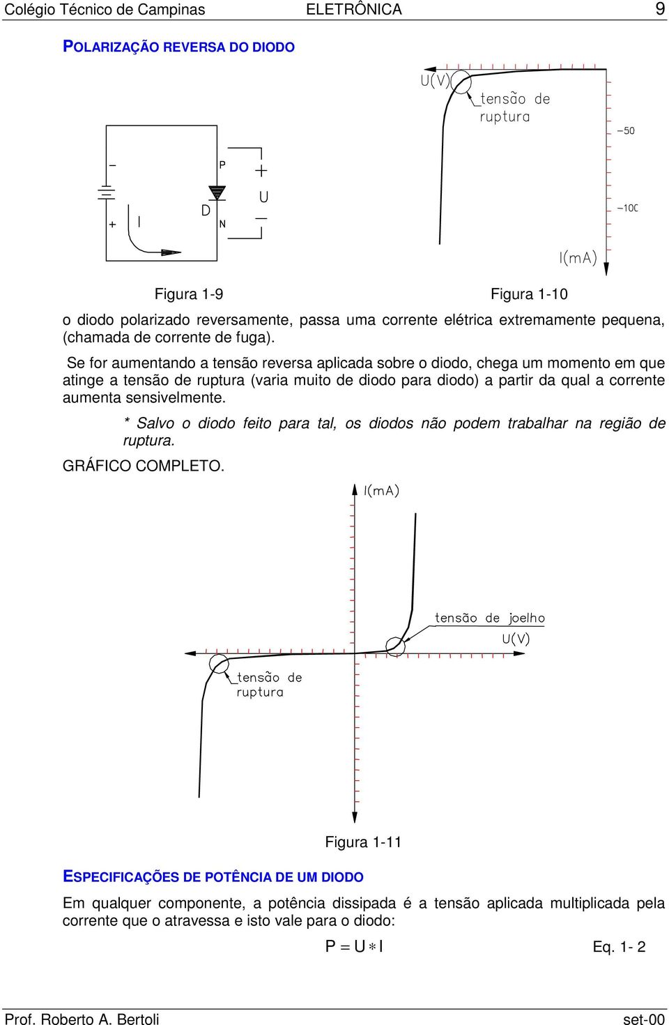 corrente aumenta sensivelmente. * Salvo o diodo feito para tal, os diodos não podem trabalhar na região de ruptura. GRÁFICO COMPLETO.