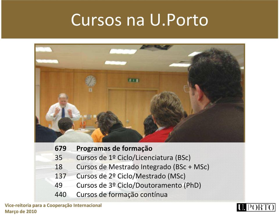 Ciclo/Licenciatura (BSc) 18 Cursos de Mestrado Integrado