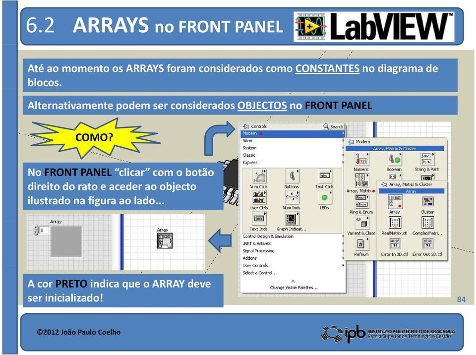 Alternativamente podem ser considerados OBJECTOS no FRONT PANEL COMO?