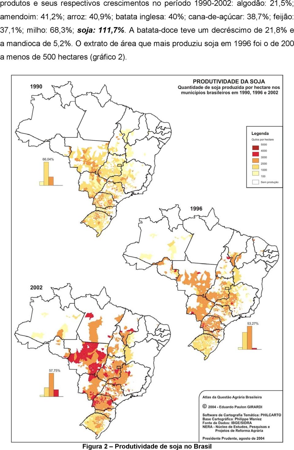 A batata-doce teve um decréscimo de 21,8% e a mandioca de 5,2%.