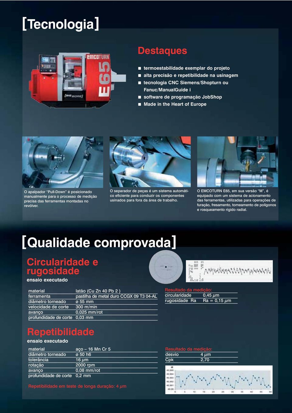 O separador de peças é um sistema automático eficiente para conduzir os componentes usinados para fora da área de trabalho.