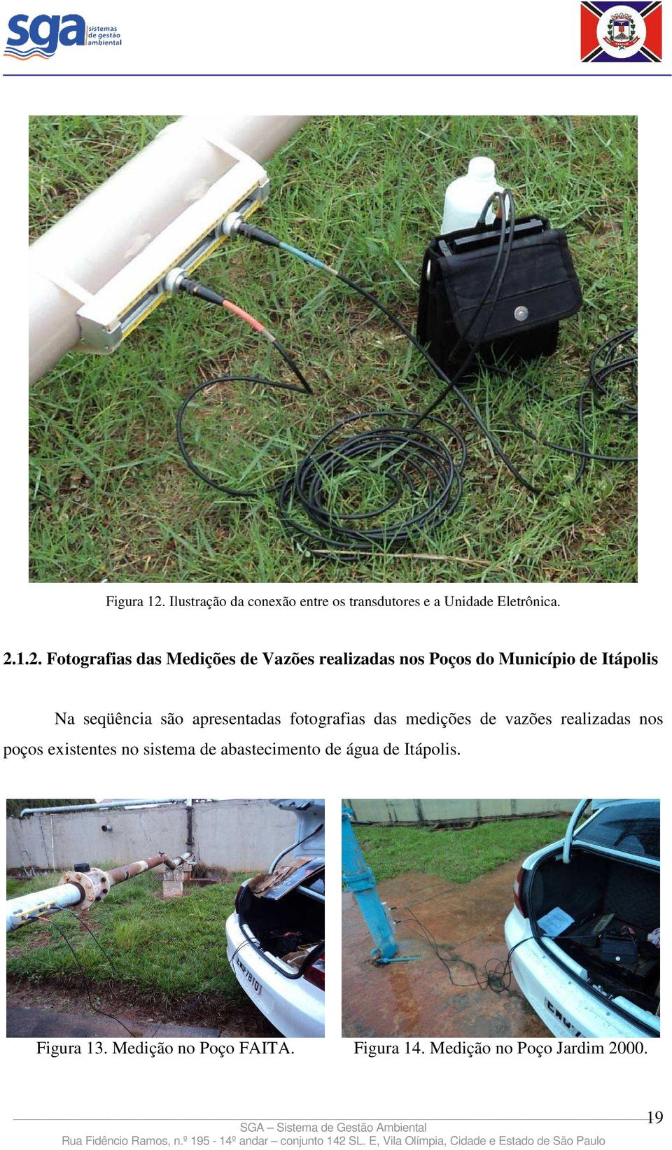 1.2. Fotografias das Medições de Vazões realizadas nos Poços do Município de Itápolis Na