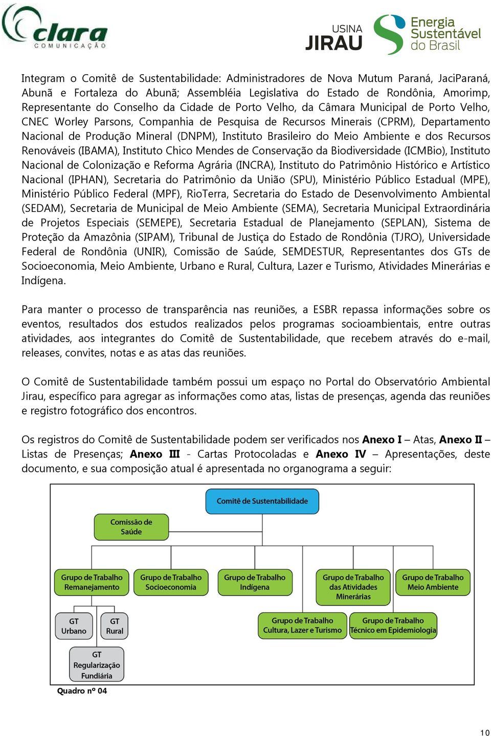 Brasileiro do Meio Ambiente e dos Recursos Renováveis (IBAMA), Instituto Chico Mendes de Conservação da Biodiversidade (ICMBio), Instituto Nacional de Colonização e Reforma Agrária (INCRA), Instituto