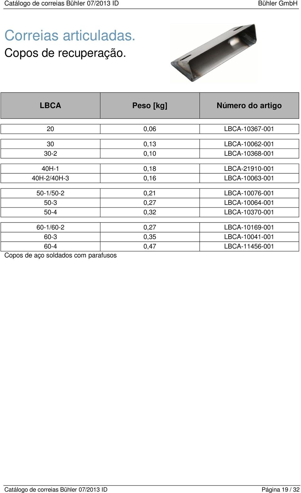 LBCA-21910-001 40H-2/40H-3 0,16 LBCA-10063-001 50-1/50-2 0,21 LBCA-10076-001 50-3 0,27 LBCA-10064-001 50-4