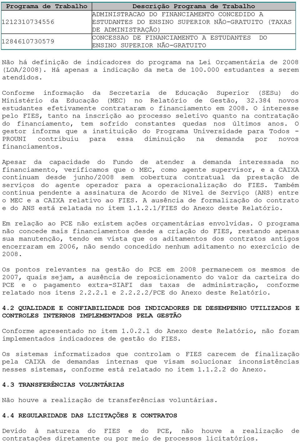 000 estudantes a serem atendidos. Conforme informação da Secretaria de Educação Superior (SESu) do Ministério da Educação (MEC) no Relatório de Gestão, 32.