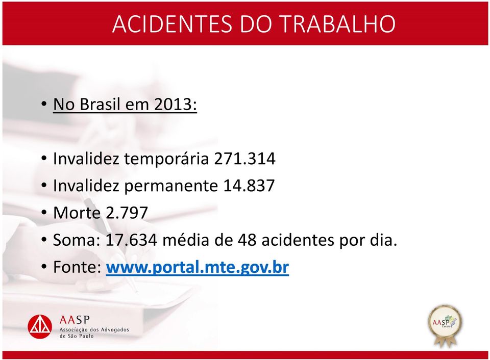 314 Invalidez permanente 14.837 Morte 2.