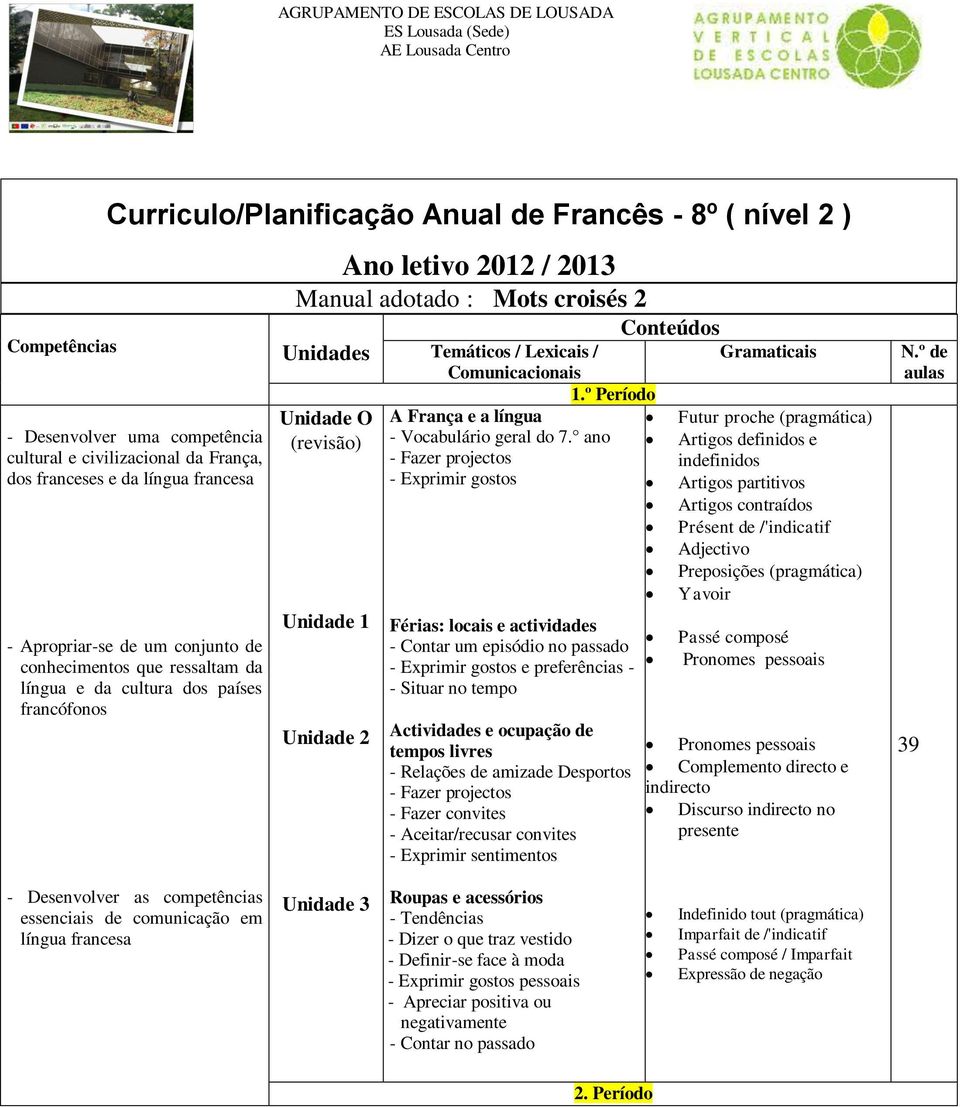 2 1.º Período A França e a língua - Vocabulário geral do 7.