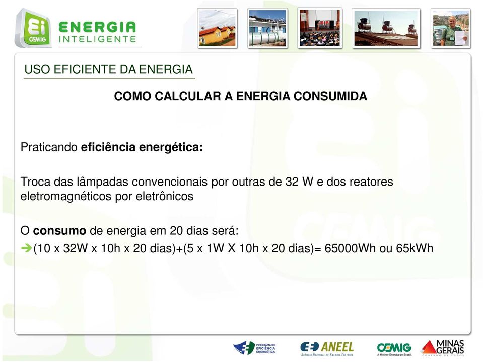 eletromagnéticos por eletrônicos O consumo de energia em 20 dias