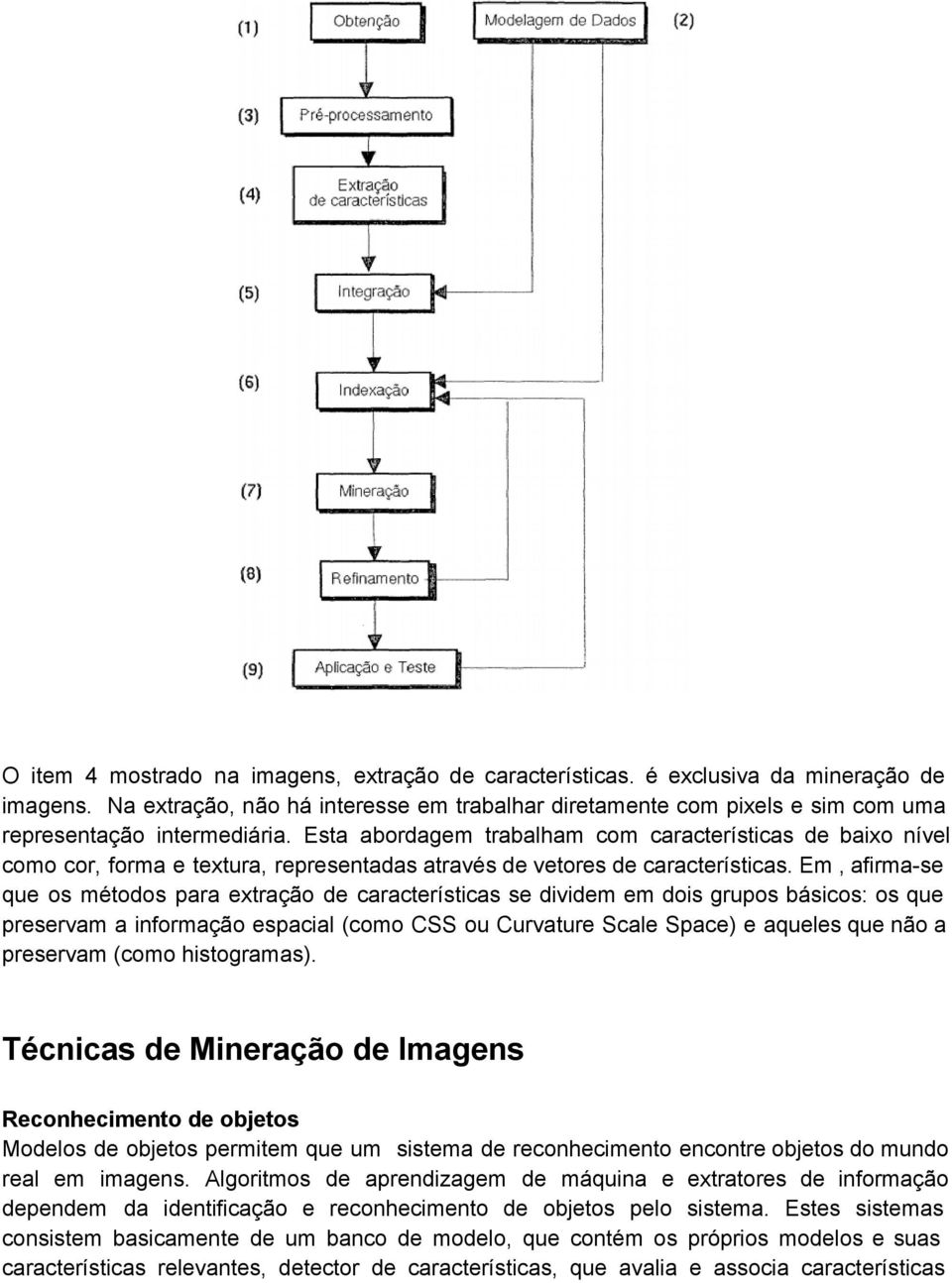 Esta abordagem trabalham com características de baixo nível como cor, forma e textura, representadas através de vetores de características.