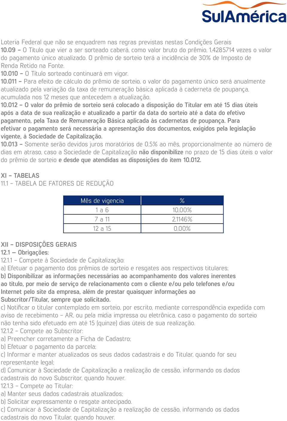 O prêmio de sorteio terá a incidência de 30% de Imposto de Renda Retido na Fonte. 10.