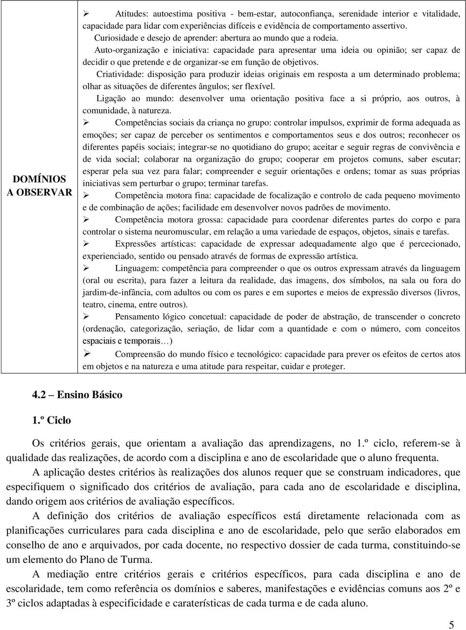 Auto-organização e iniciativa: capacidade para apresentar uma ideia ou opinião; ser capaz de decidir o que pretende e de organizar-se em função de objetivos.