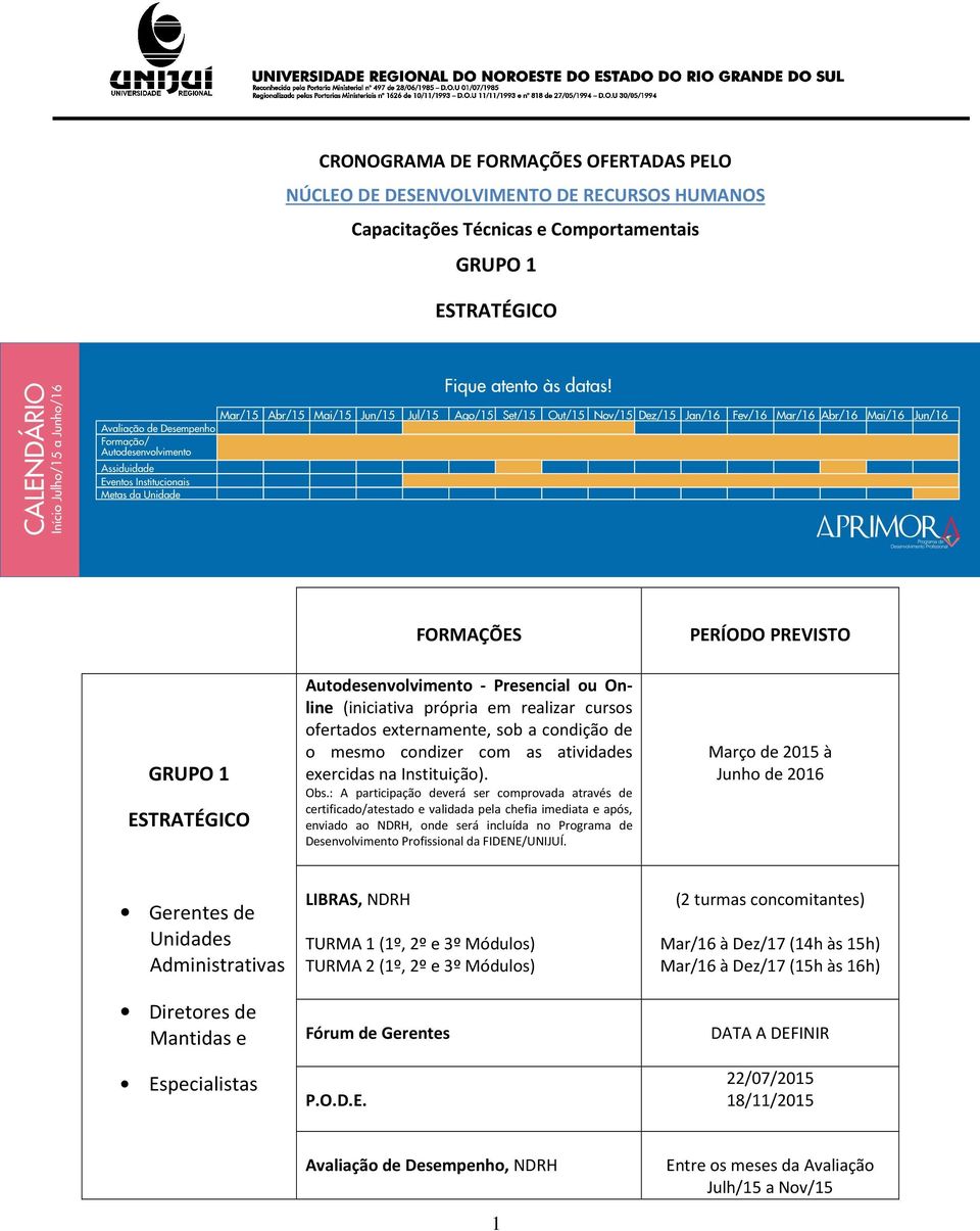 : A participação deverá ser comprovada através de certificado/atestado e validada pela chefia imediata e após, enviado ao NDRH, onde será incluída no Programa de Desenvolvimento Profissional da