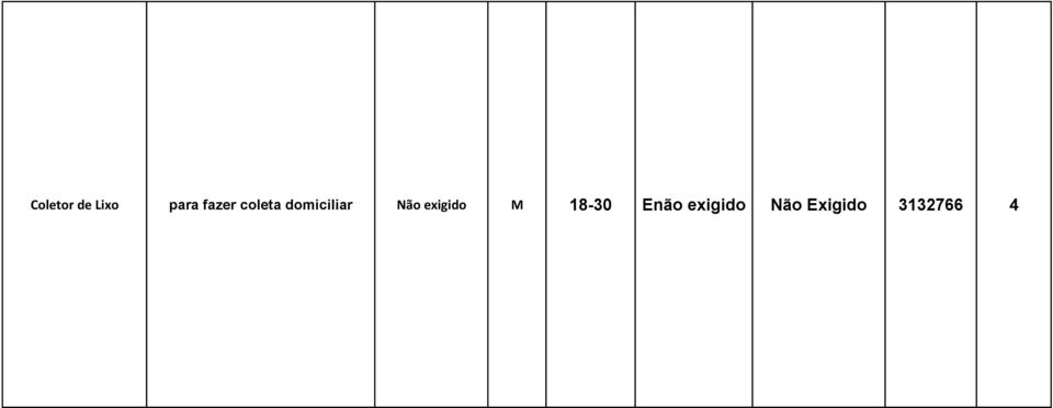 Não exigido M 18-30 Enão