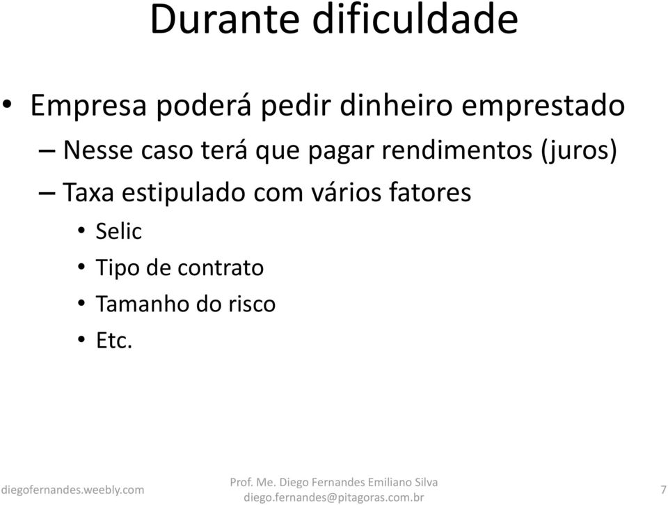 rendimentos (juros) Taxa estipulado com vários