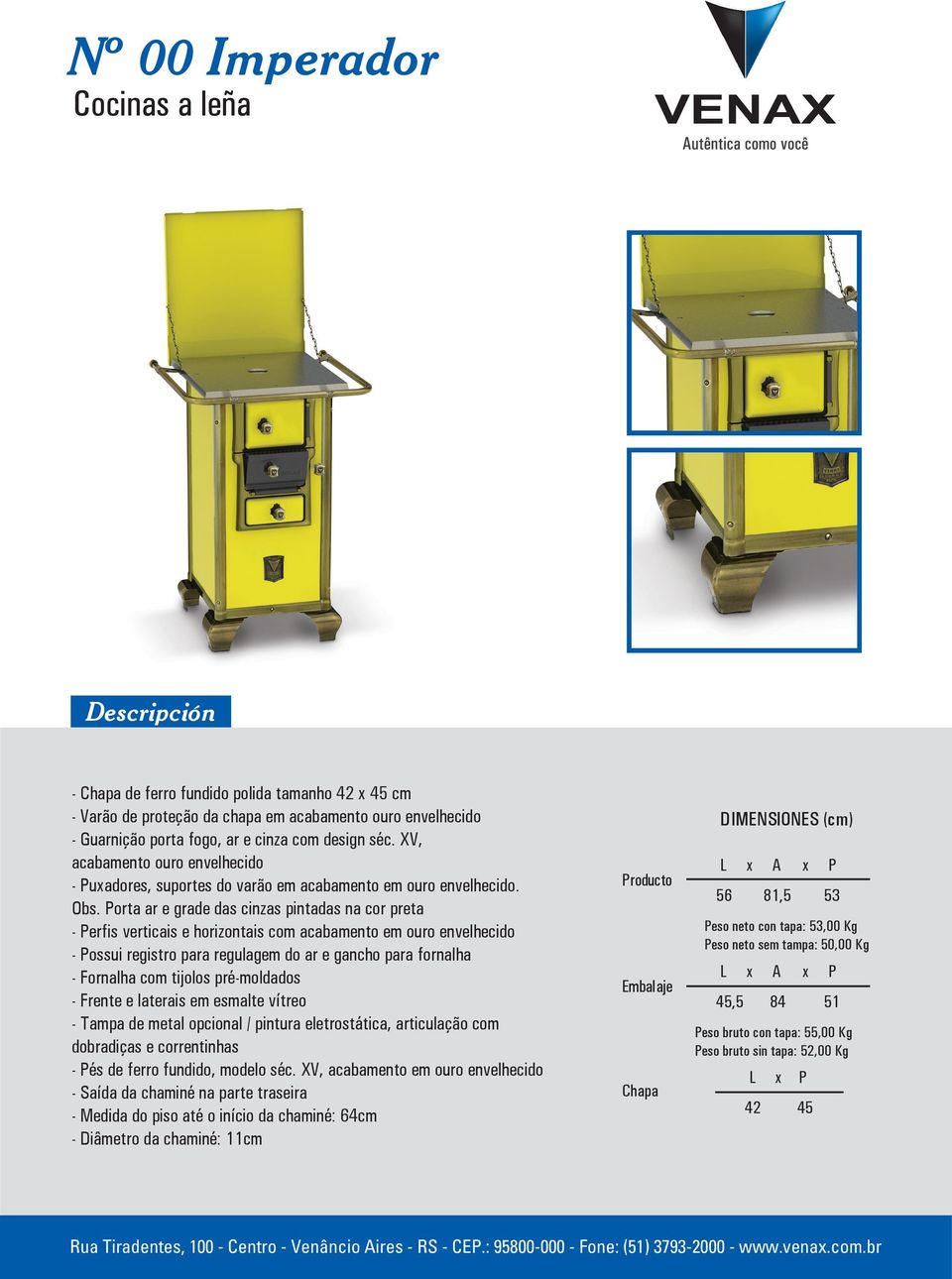 x 45 cm - Varão de