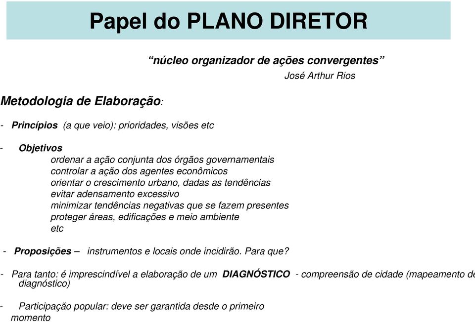 tendências negativas que se fazem presentes proteger áreas, edificações e meio ambiente etc - Proposições instrumentos e locais onde incidirão. Para que?