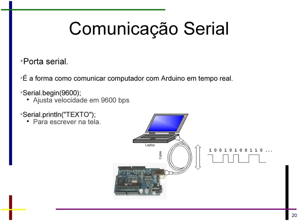 em tempo real. Serial.