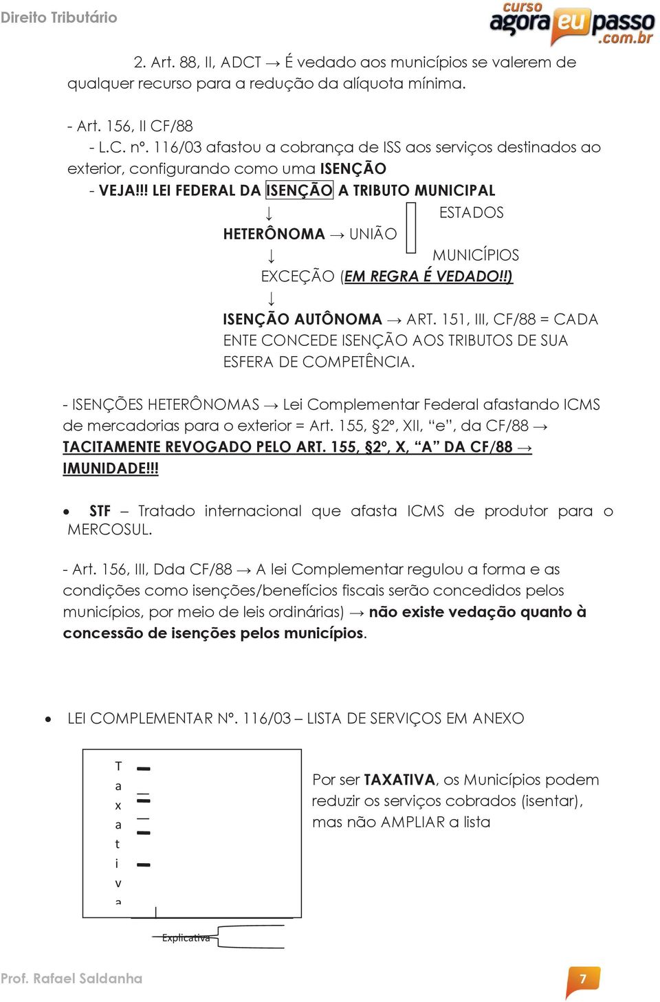 !! LEI FEDERAL DA ISENÇÃO A TRIBUTO MUNICIPAL ESTADOS HETERÔNOMA UNIÃO MUNICÍPIOS EXCEÇÃO (EM REGRA É VEDADO!!) ISENÇÃO AUTÔNOMA ART.