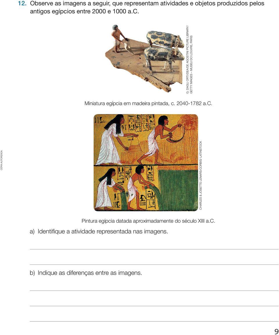 1000 a.c. Charles & Josette Lenars/Corbis/ Latinstock Miniatura egípcia em madeira pintada, c. 2040-1782 a.c. Pintura egípcia datada aproximadamente do século XIII a.