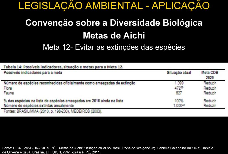 Metas de Aichi: Situação atual no Brasil.