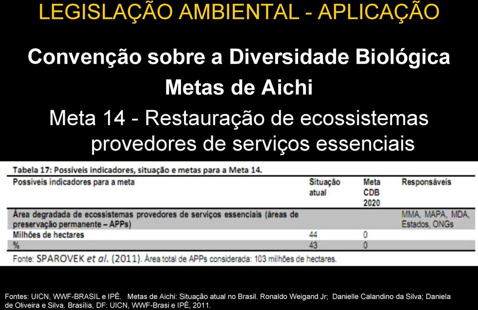 Metas de Aichi: Situação atual no Brasil.