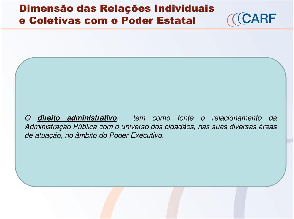 relacionamento da Administração Pública com o universo dos