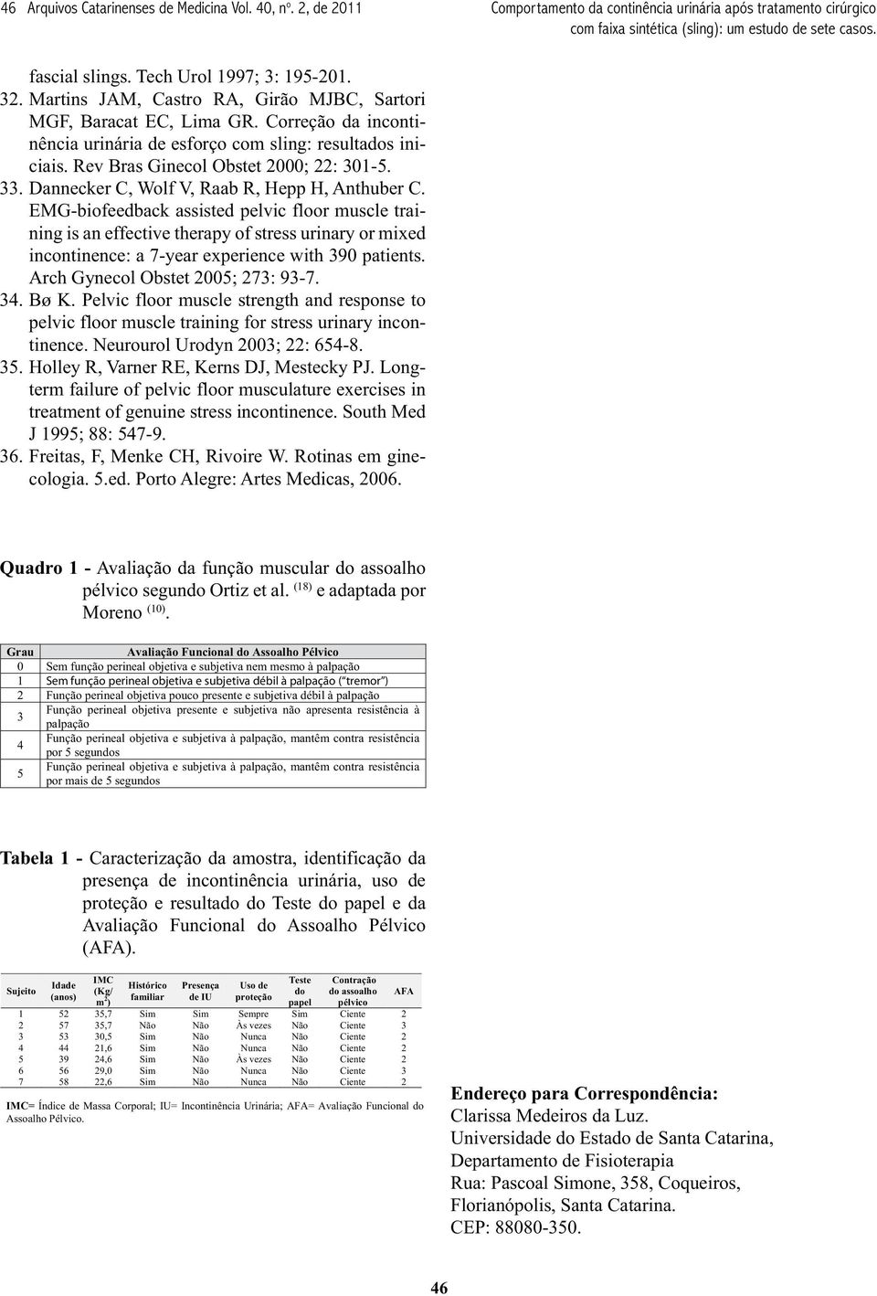 EMG-biofeedback assisted pelvic floor muscle training is an effective therapy of stress urinary or mixed incontinence: a 7-year experience with 390 patients. Arch Gynecol Obstet 2005; 273: 93-7. 34.