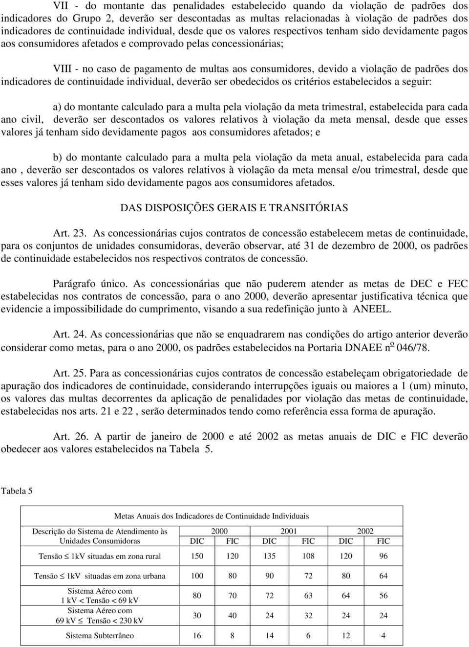 consumidores, devido a violação de padrões dos indicadores de continuidade individual, deverão ser obedecidos os critérios estabelecidos a seguir: a) do montante calculado para a multa pela violação