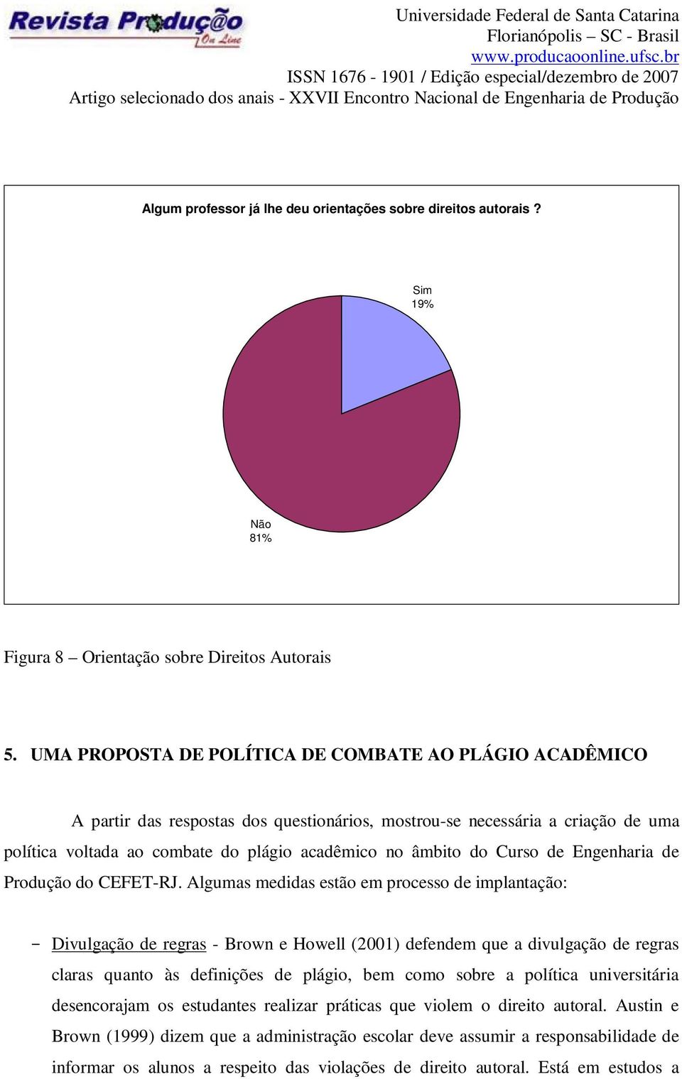 Curso de Engenharia de Produção do CEFET-RJ.