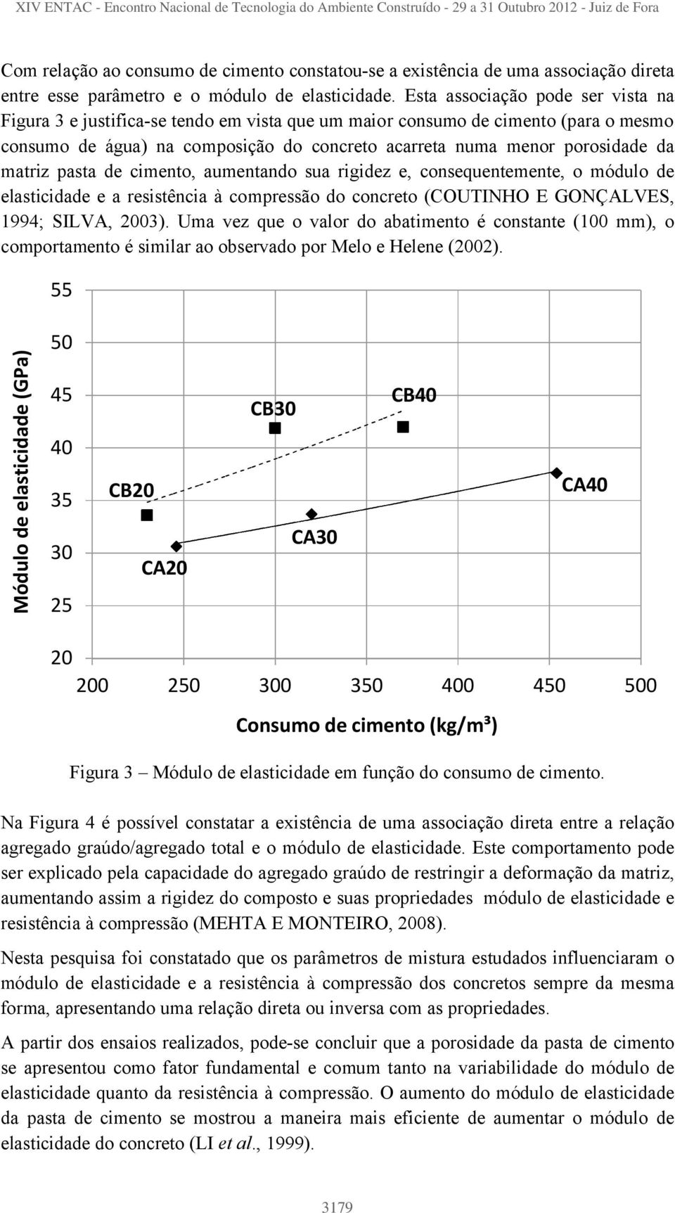 matriz pasta de cimento, aumentando sua rigidez e, consequentemente, o módulo de elasticidade e a resistência à compressão do concreto (COUTINHO E GONÇALVES, 1994; SILVA, 2003).