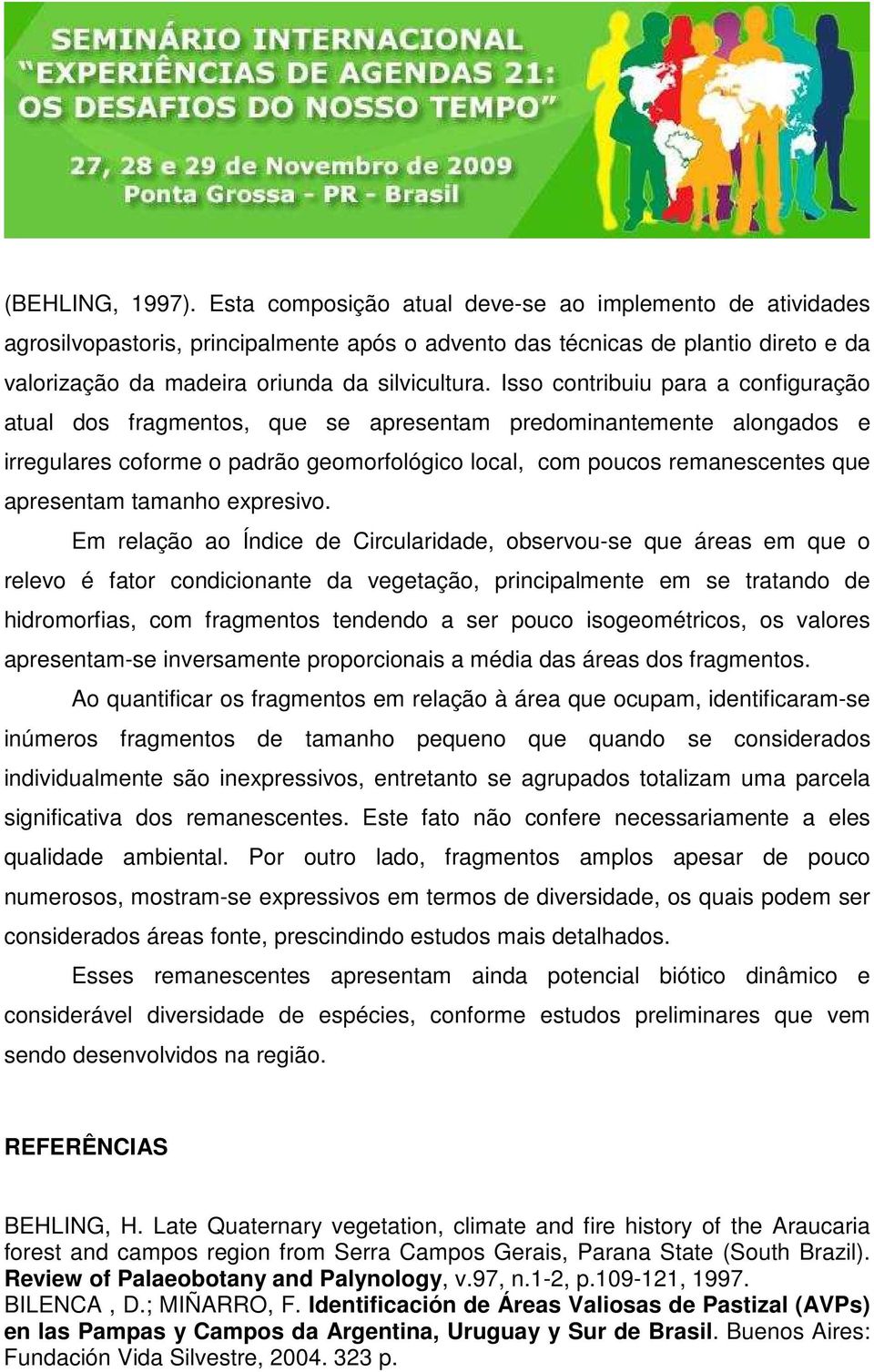 Isso contribuiu para a configuração atual dos fragmentos, que se apresentam predominantemente alongados e irregulares coforme o padrão geomorfológico local, com poucos remanescentes que apresentam