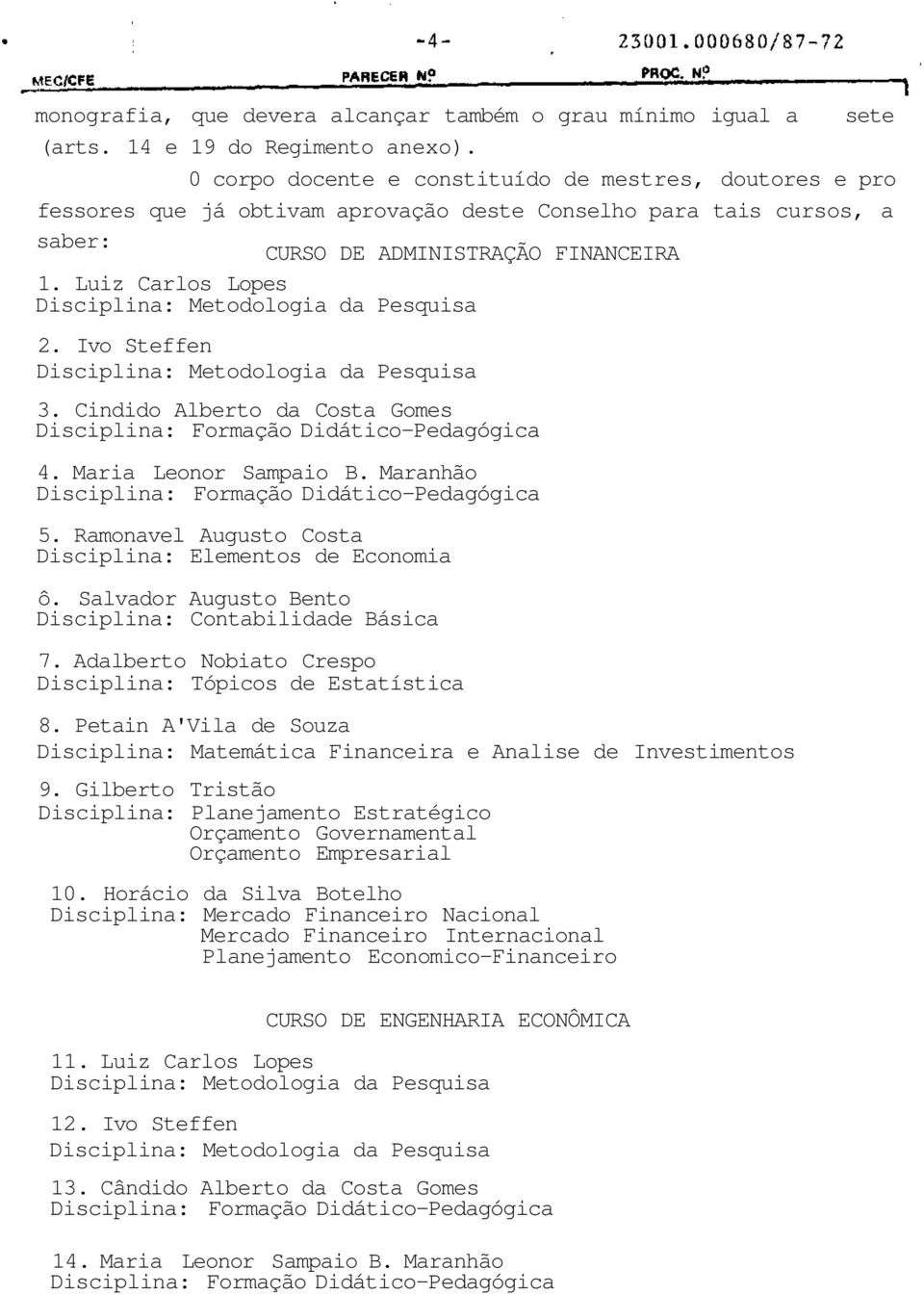 Ivo Steffen 3. Cindido Alberto da Costa Gomes 4. Maria Leonor Sampaio B. Maranhão 5. Ramonavel Augusto Costa Disciplina: Elementos de Economia ô.