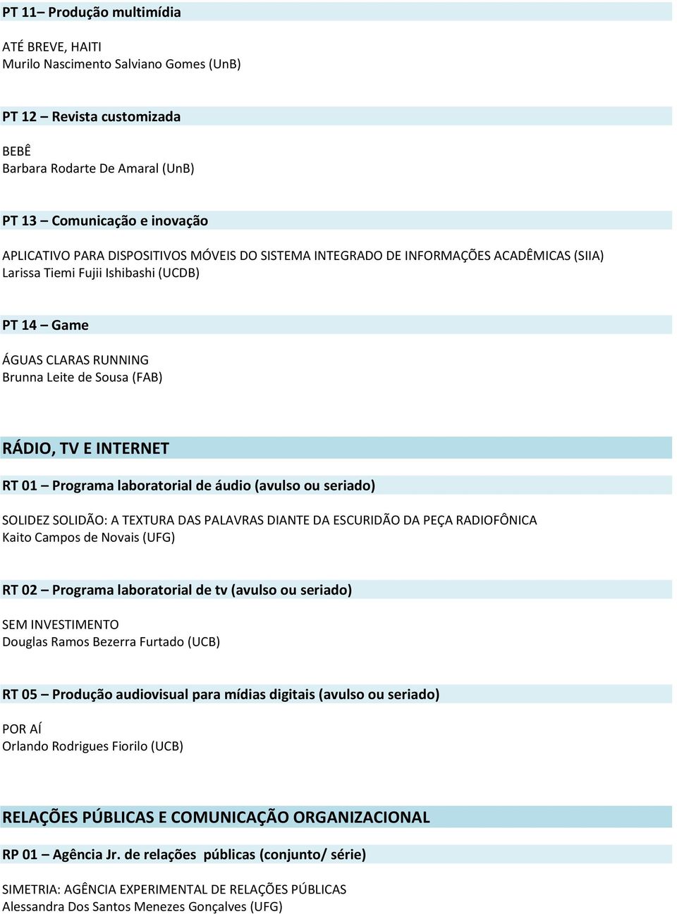 Programa laboratorial de áudio (avulso ou seriado) SOLIDEZ SOLIDÃO: A TEXTURA DAS PALAVRAS DIANTE DA ESCURIDÃO DA PEÇA RADIOFÔNICA Kaito Campos de Novais (UFG) RT 02 Programa laboratorial de tv