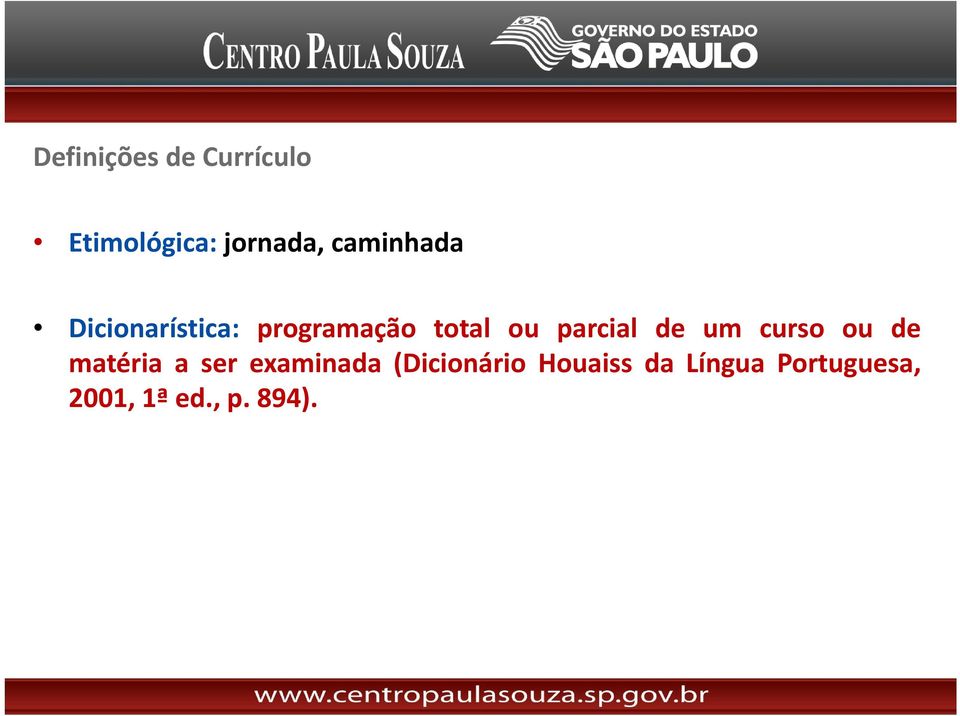 parcial de um curso ou de matéria a ser examinada