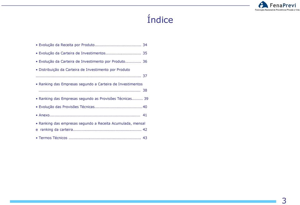 .. 37 Ranking das Empresas segundo a Carteira de Investimentos... 38 Ranking das Empresas segundo as Provisões Técnicas.