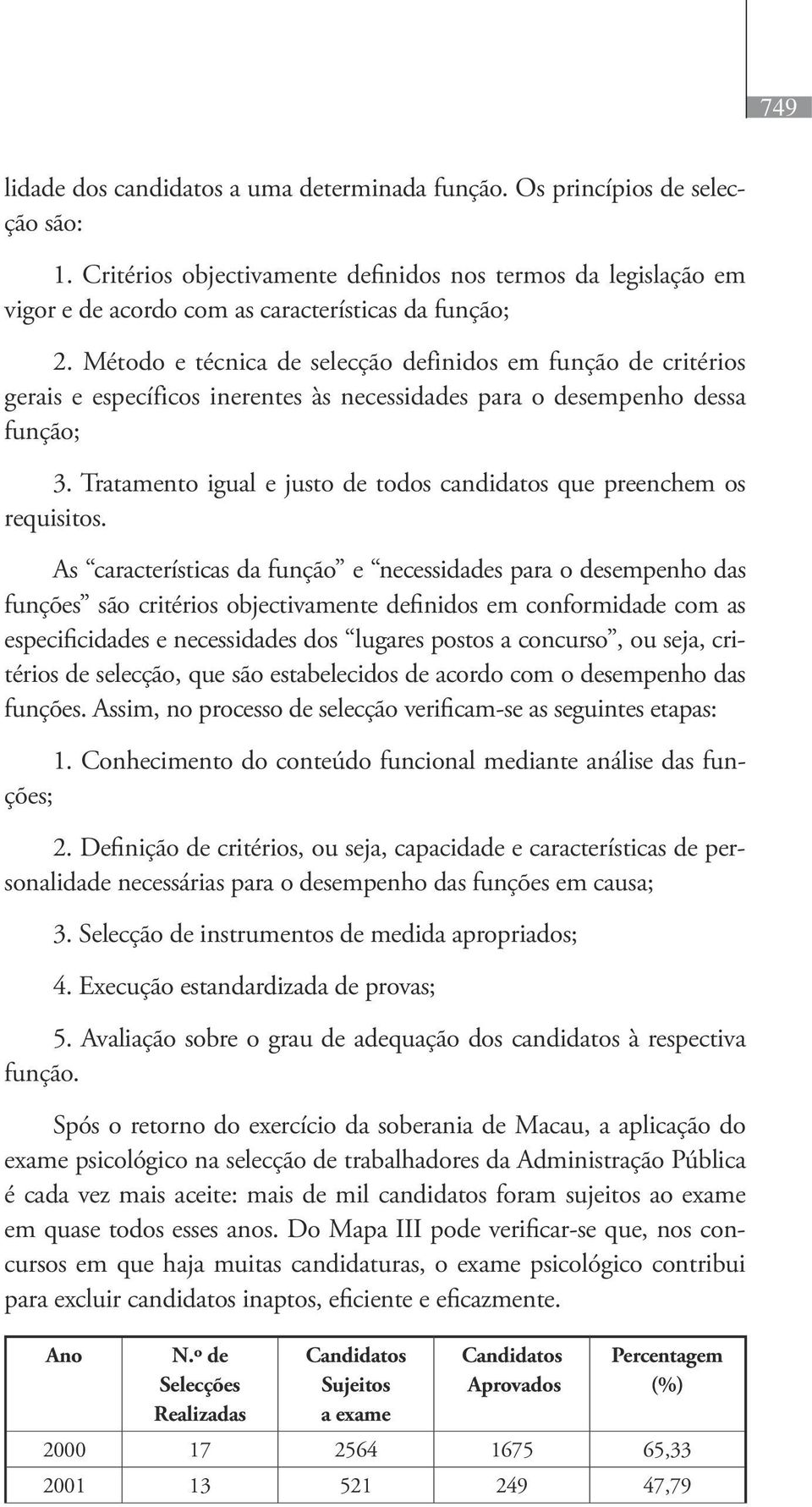 Método e técnica de selecção definidos em função de critérios gerais e específicos inerentes às necessidades para o desempenho dessa função; 3.