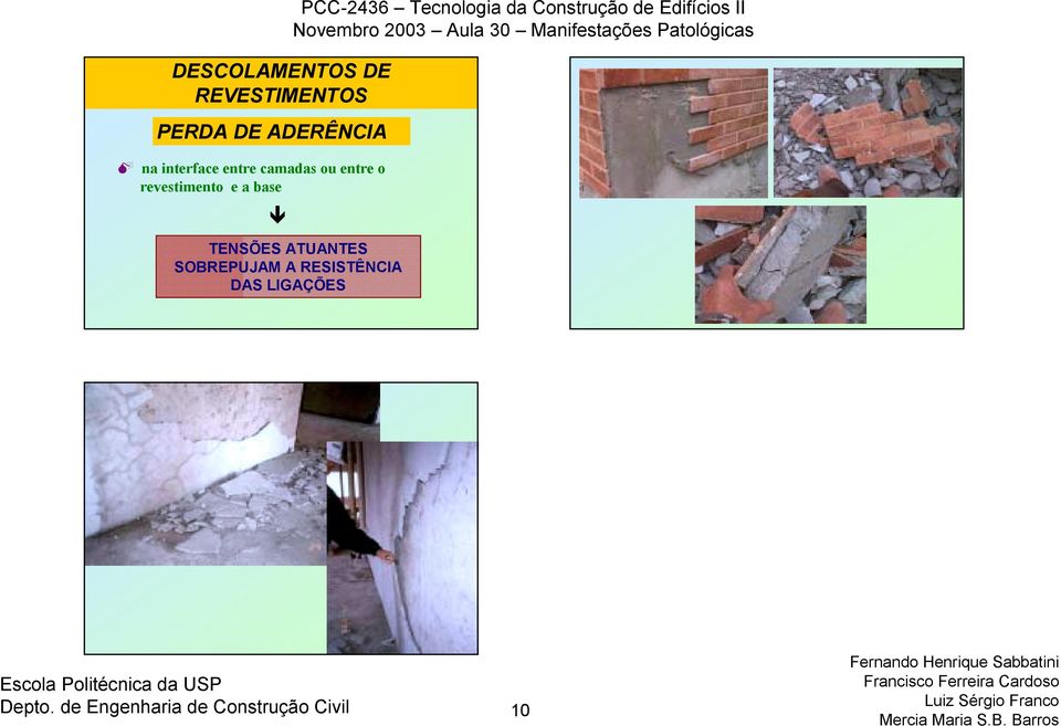 base TENSÕES ATUANTES SOBREPUJAM A RESISTÊNCIA DAS