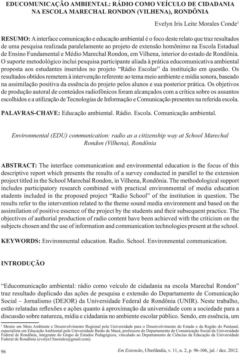 Environmental (EDU) communication: radio as a citizenship way at
