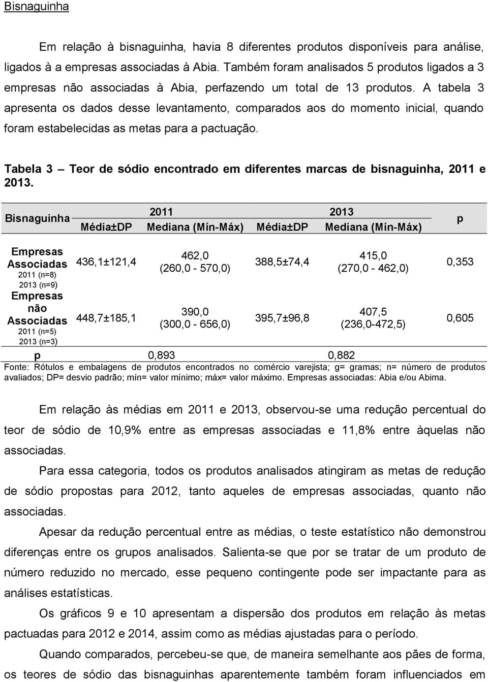 A tabela 3 apresenta os dados desse levantamento, comparados aos do momento inicial, quando foram estabelecidas as metas para a pactuação.