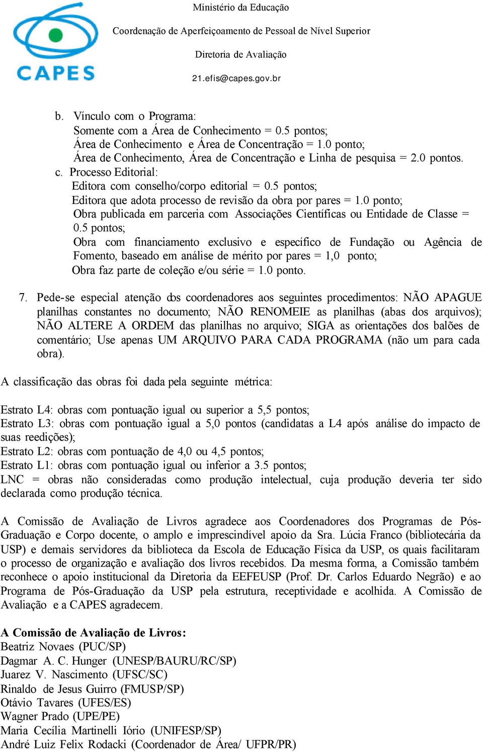 0 ponto; Obra publicada em parceria com Associações Científicas ou Entidade de Classe = 0.