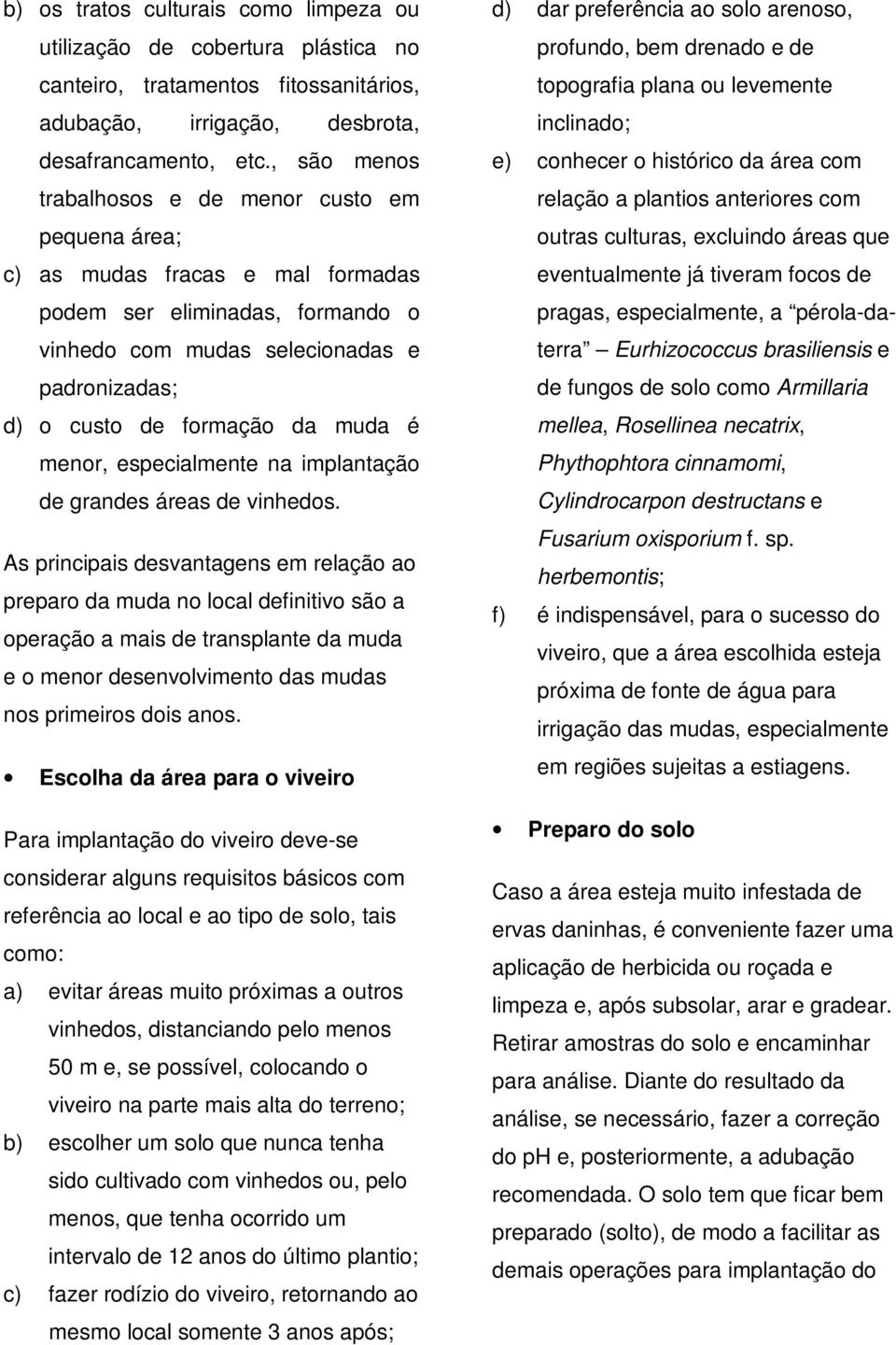 muda é menor, especialmente na implantação de grandes áreas de vinhedos.