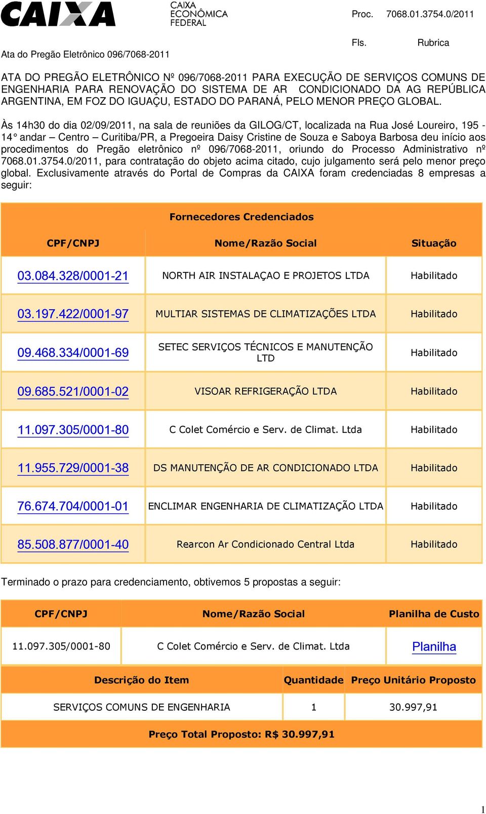 PARANÁ, PELO MENOR PREÇO GLOBAL.