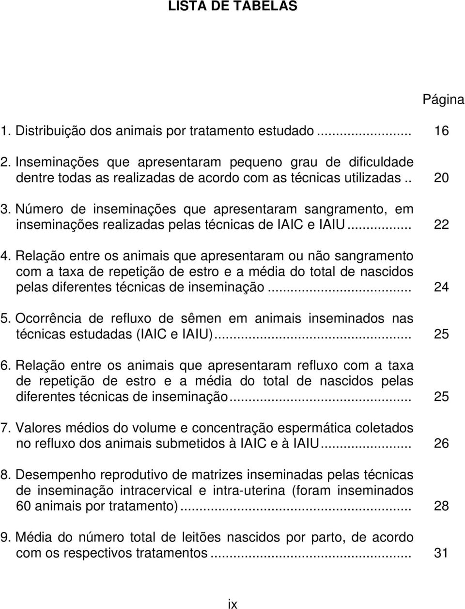 Número de inseminações que apresentaram sangramento, em inseminações realizadas pelas técnicas de IAIC e IAIU... 22 4.